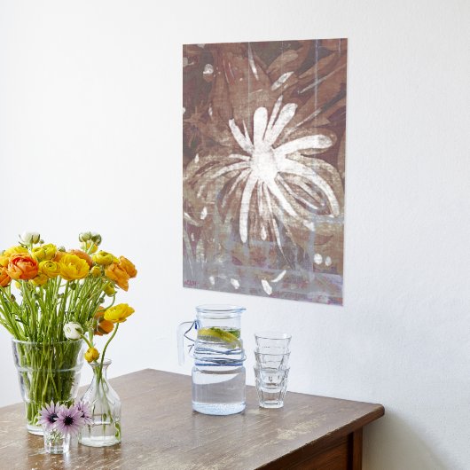 Avond Tuin Batik Zilveren Folie Print (Laag (Keuken))