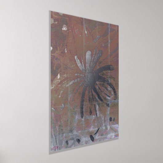 Avond Tuin Batik Zilveren Folie Print (Laagn)