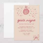 AVOND UIT NODIGING VOOR MEISJES KAART (Voorkant / Achterkant)