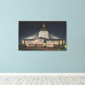 Avond Uitzicht van het stadhuis Canvas Afdruk (Insitu (Houten vloer))