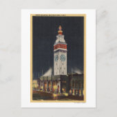 Avond Uitzicht van het veerbootgebouw Briefkaart (Voorkant)