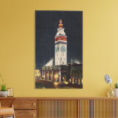 Avond Uitzicht van het veerbootgebouw Canvas Afdruk (Insitu (Woonkamer))