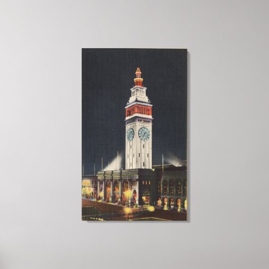 Avond Uitzicht van het veerbootgebouw Canvas Afdruk (Voorkant)