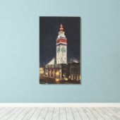 Avond Uitzicht van het veerbootgebouw Canvas Afdruk (Insitu (Houten vloer))
