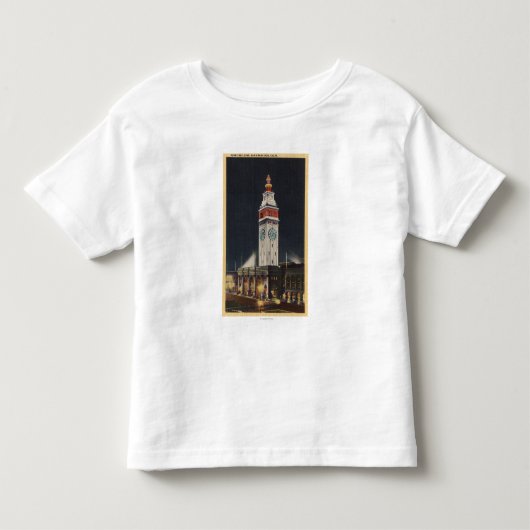 Avond Uitzicht van het veerbootgebouw Kinder Shirts (Voorkant)