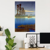 Avond van Ushibori Kawase Hasui 1930 Poster (Thuiskantoor)