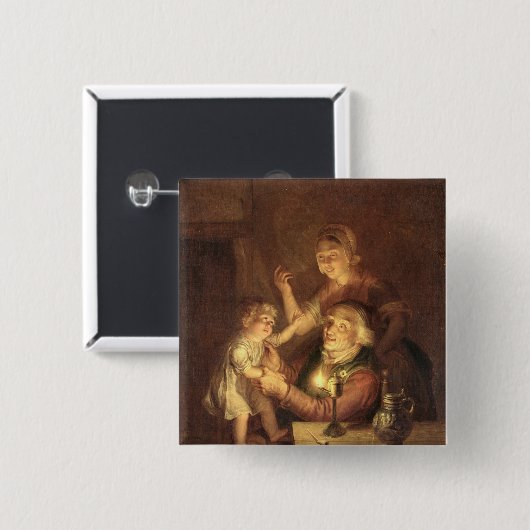 Avond Vierkante Button 5,1 Cm (Voorkant /achterkant)