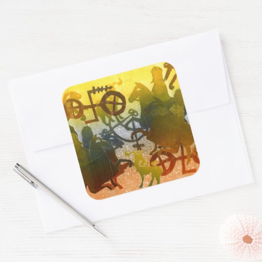 Avond Vierkante Sticker (Envelop)