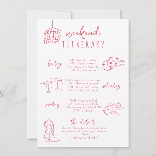 Avond voor de bruiloft laatste rodeo Funky handget Kaart (Achterkant)