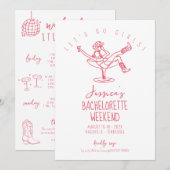 Avond voor de bruiloft laatste rodeo Funky handget Kaart (Voorkant / Achterkant)