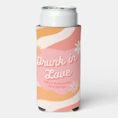 Avond voor de Bruiloft Retro Roze Blikkoeler Seltzer Blikjeskoeler (Seltzer Achterkant)