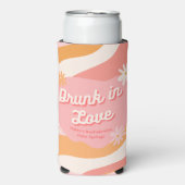 Avond voor de Bruiloft Retro Roze Blikkoeler Seltzer Blikjeskoeler (Seltzer Voorkant)