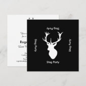 Avond voor de Bruiloft - vrijgezellenfeest Zwart W Kaart (Voorkant / Achterkant)