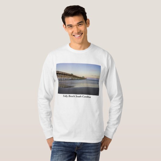 Avond vrede op folly Beach T-shirt (Voorkant volledig)