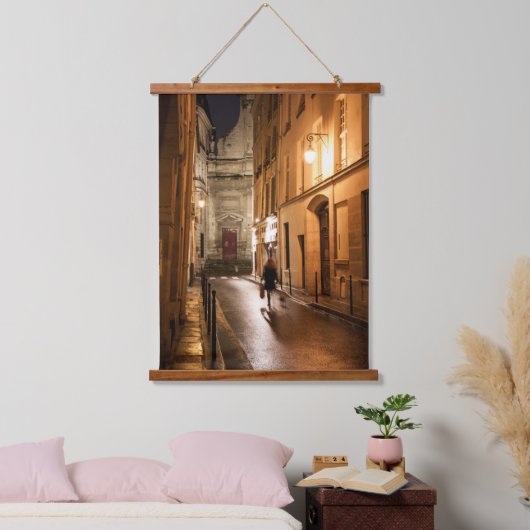 Avond wandtapijt in Parijs Wood Hangend Wandkleed (Slaapkamer)
