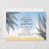 Avond Waterverf Palm Leaves Rehearsal Dinner Kaart (Voorkant)