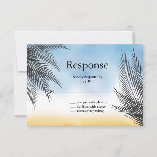 Avond Waterverf Palm Leaves RSVP (Voorkant)