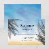 Avond Waterverf Palm Leaves RSVP Kaartje (Voorkant / Achterkant)