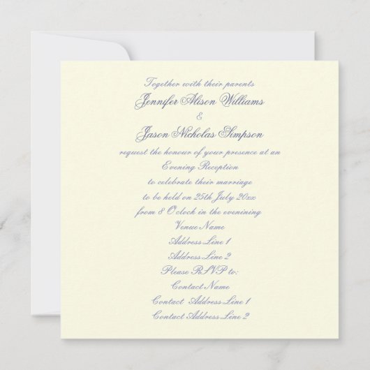 Avond Weddenschap Uitnodiging Pearl & Diamond Broa (Achterkant)