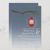 Avond Wedding - Rode olielantaarn Kaart (Voorkant / Achterkant)