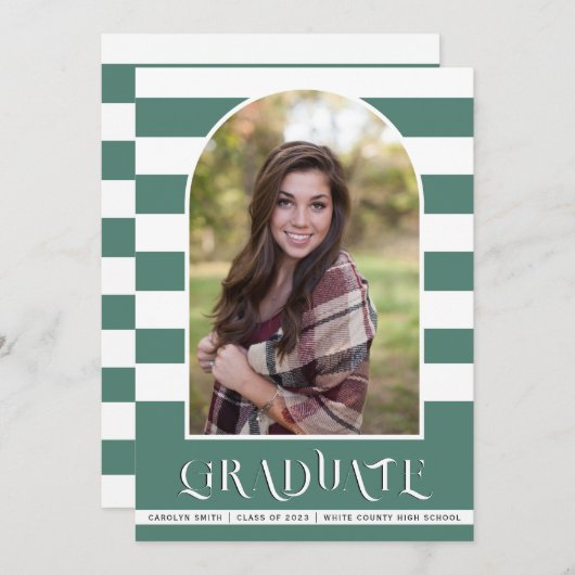 Avond zee Klasse van 2023 boogfoto-afstuderen Aankondiging (Voorkant / Achterkant)