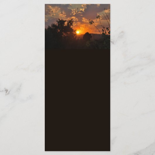 Avond Zonsondergang Scene, Rustieke Huwelijk Menu (Achterkant)