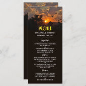 Avond Zonsondergang Scene, Rustieke Huwelijk Menu (Voorkant / Achterkant)