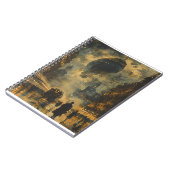 Avondaankomst - een steampunk straatbeeld notitieboek (Linkerzijde)