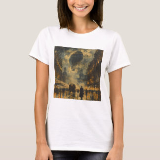 Avondaankomst - een steampunk straatbeeld t-shirt