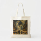 Avondaankomst - een steampunk straatbeeld tote bag (Voorkant)