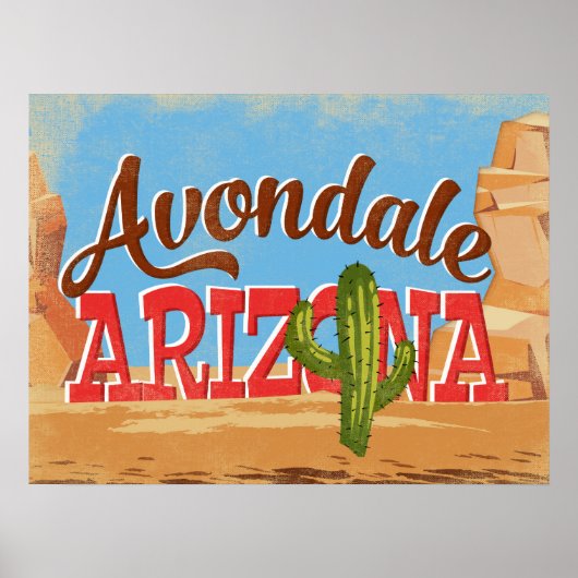 Avondale Arizona Vintage Travel Poster (Voorkant)