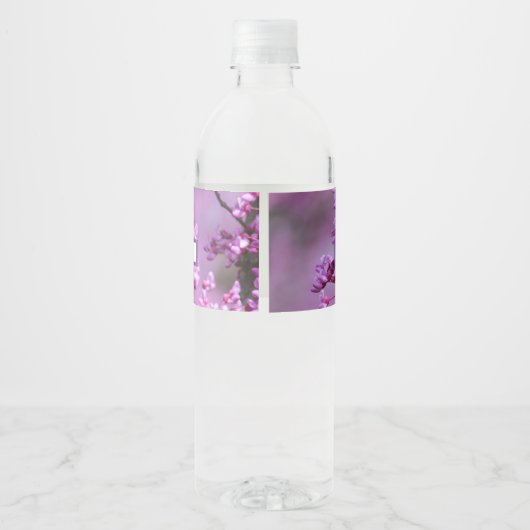 Avondale Redbud Art Bruiloft Water Fles Label Waterfles Etiket (Achterkant)