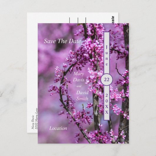 Avondale Redbud Art sparen de datum Briefkaart (Voorkant / Achterkant)