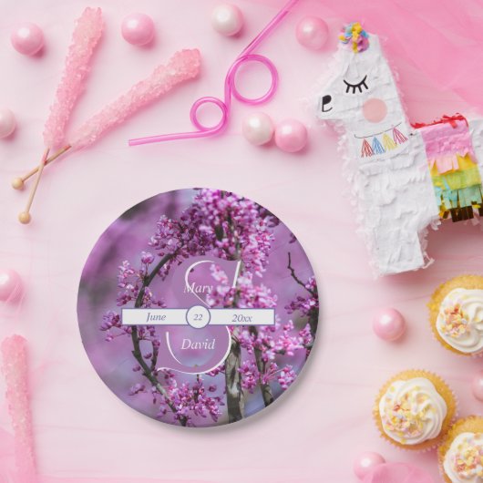 Avondale Redbud Art Trouwpapier Borden Papieren Bordje (Feest)