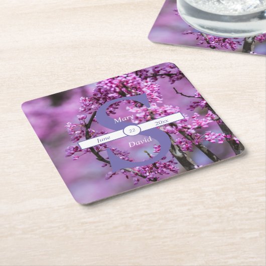 Avondale Redbud Art Trouwpapier Onderzetters (Schuin)