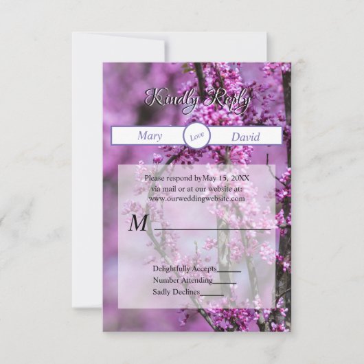 Avondale Redbud Art Wedding RSVP Kaartje (Voorkant)