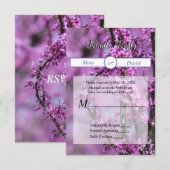 Avondale Redbud Art Wedding RSVP Kaartje (Voorkant / Achterkant)