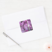 Avondale Redbud Art Wedding Vierkante Sticker (Envelop)