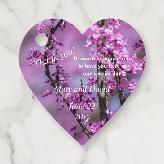 Avondale Redbud ArtWedding Bedankjes Labels (Voorkant)