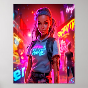 Avondavontuur in Neo-City Poster