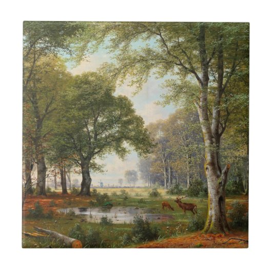 avondboslandschap tegeltje (Voorkant)