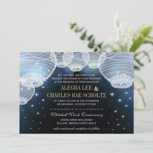 Avondbruiloft in de marinescheepvaart kaart (Staand voorkant)