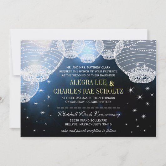 Avondbruiloft in de marinescheepvaart kaart (Voorkant)