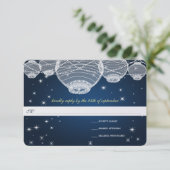 Avondbruiloft in de marinescheepvaart RSVP kaartje (Staand voorkant)