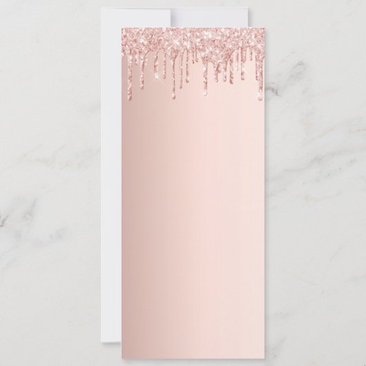 avonddiner roos gouden glitter-kaart kaart (Achterkant)