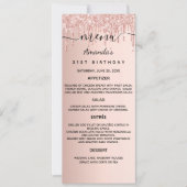 avonddiner roos gouden glitter-kaart kaart (Voorkant)