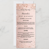 avonddiner roos gouden glitter-kaart kaart (Voorkant)