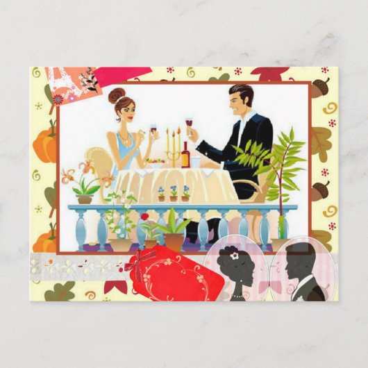 avondeten briefkaart (Voorkant)