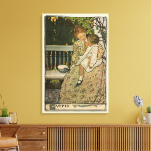 Avondeten door Jessie Willcox Smith Canvas Afdruk