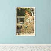 Avondeten door Jessie Willcox Smith Canvas Afdruk (Insitu (Houten vloer))